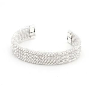 Silver Linear Mesh Cuff